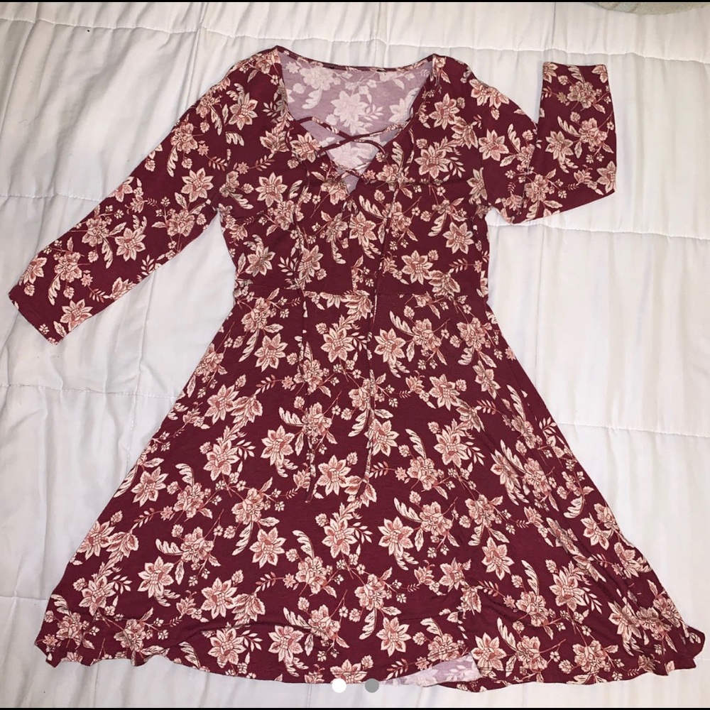 Floral Lace Up Dress